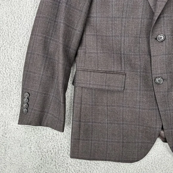 Pronto Uomo Platinum 100% Wool Blazer Men 40R Black Plaid 2 Button Double Vented - Picture 15 of 16